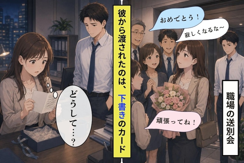 「ちゃんと書けなくて、ごめん」。彼が私にくれた送別カードが下書きのままだった