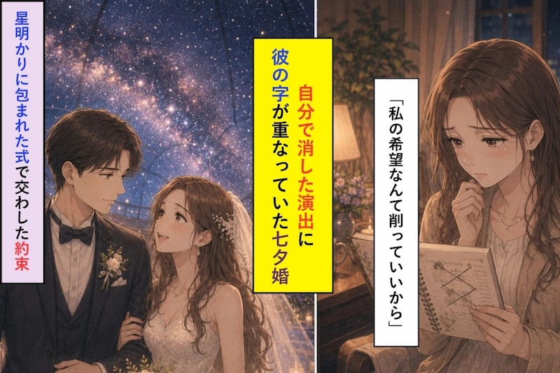 「私の希望なんて削っていいから」自分で消した結婚式の演出候補に、彼の字が重なっていた