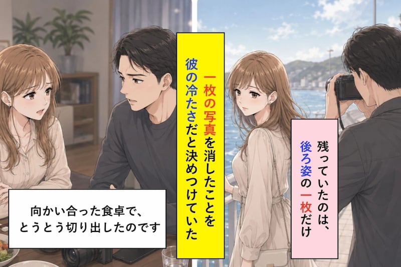 「あの日の私の写真、消したよね」。残っていたのは、後ろ姿の一枚だけ