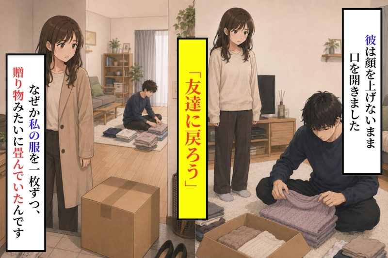 「友達に戻ろう」そう言った彼の手は、なぜか私の服を1枚ずつ、贈り物みたいに畳んでいた