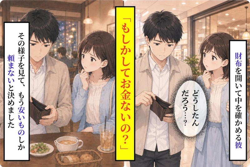 デート中ずっと財布を気にする彼に「お金ないの?」→見せてもらった中身が想像とは違いました