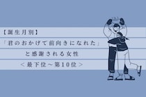 【誕生月別】「君のおかげで前向きになれた」と感謝される女性ランキング＜最下位～第１０位＞