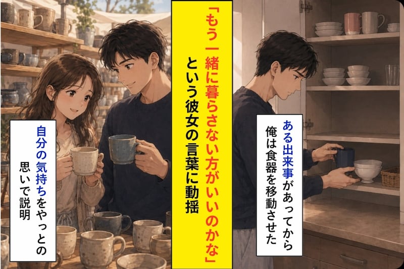 「分けたんだね、食器」と言った彼女→帰宅後、俺はやっと言いたかったことを言えた