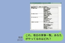 「俺ちゃんと家事手伝ってるから」とドヤる夫→日々の家事リストをLINEで送り、夫が初めて「ごめん」と言った話