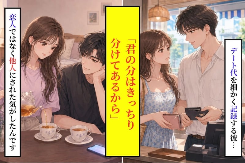 「君の分はきっちり分けてあるから」デート代を細かく記録する彼に、恋人ではなく他人にされた気がした