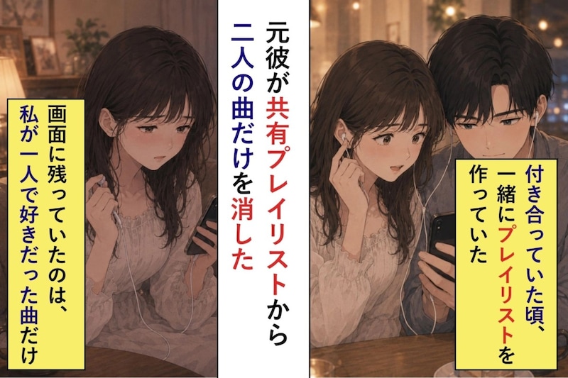 元彼が共有プレイリストを整理した→残されたのは、私の好きな曲だけだった