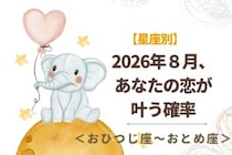 【星座別】2026年８月、あなたの恋が叶う確率＜おひつじ座〜おとめ座＞
