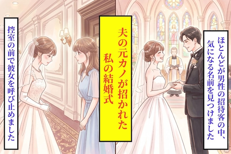 夫の元恋人が招かれた私の結婚式→挨拶の列で笑顔を作れなかった私が、控室の前で彼女を呼び止めた理由