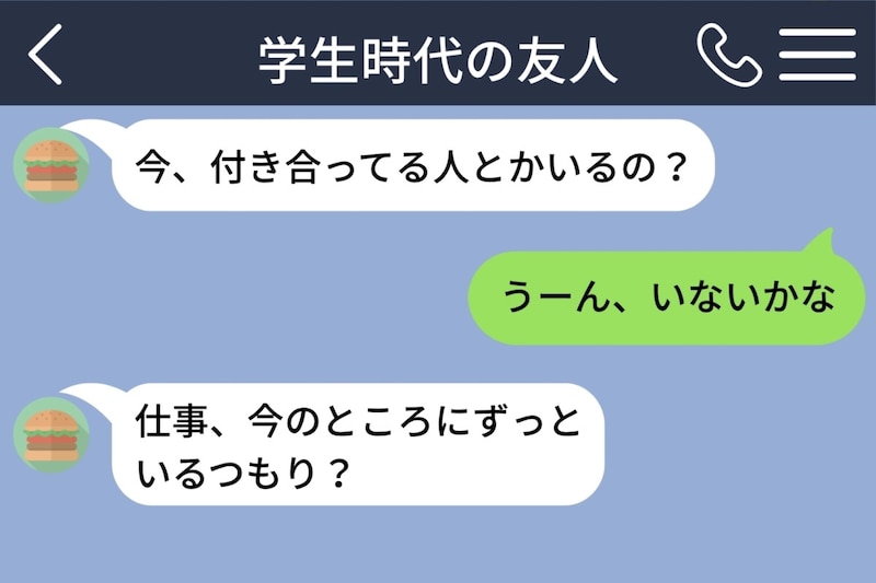 疎遠だった友人からの毎日のメッセージ→少しずつ私生活に踏み込む質問に、私は身構え始めた