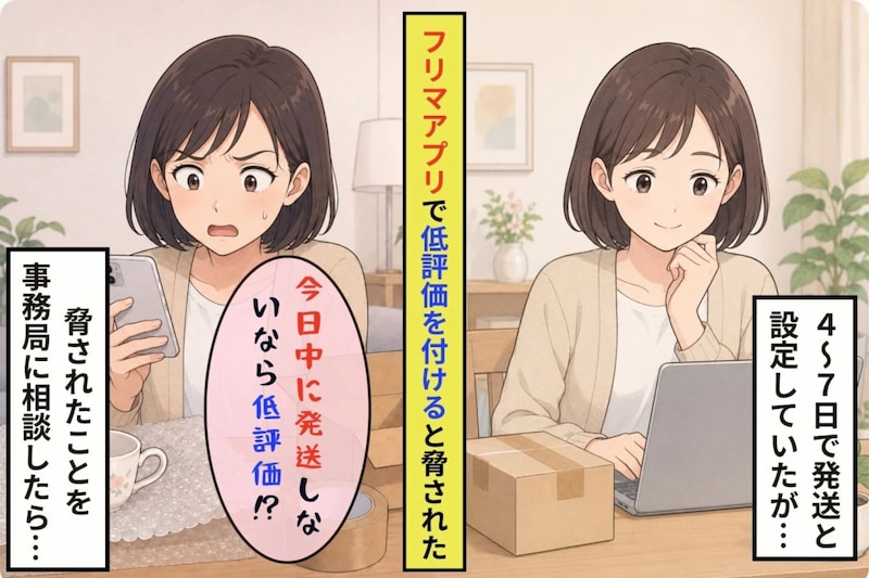 「今日中に発送しないなら低評価」事務局へ相談した私に届いた購入者の謝罪