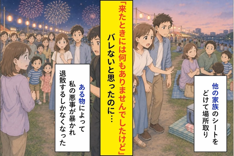 花火大会で場所を奪った私たち、5分後に周りの視線が変わった理由