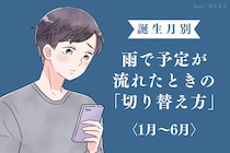 男性の誕生月でわかる！雨で予定が流れたときの「切り替え方」＜１月〜６月＞