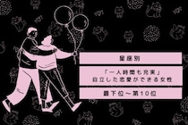 【星座別】「一人時間も充実」自立した恋愛ができる女性ランキング＜最下位～第１０位＞