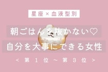 【星座×血液型別】朝ごはんを抜かない♡自分を大事にできる女性ランキング＜第１位〜第３位＞