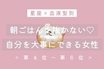 【星座×血液型別】朝ごはんを抜かない♡自分を大事にできる女性ランキング＜第４位〜第６位＞