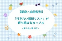【星座×血液型別】「行きたい場所リスト」が育ち続けるカップルランキング＜第１位〜第３位＞