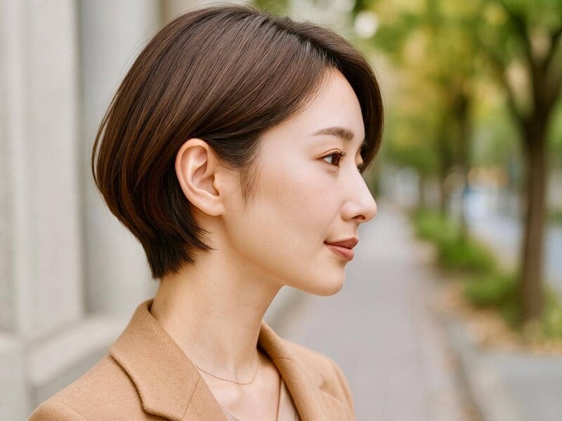 首元の見せ方で印象激変！横顔も後ろ姿も美しく見せる「大人の最旬ショートヘア」