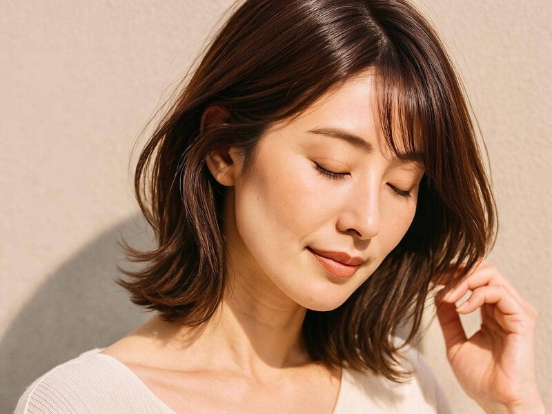 おば見え回避のカギは“抜け感×ツヤ”！自然体で若見えする【最旬レイヤーミディ】