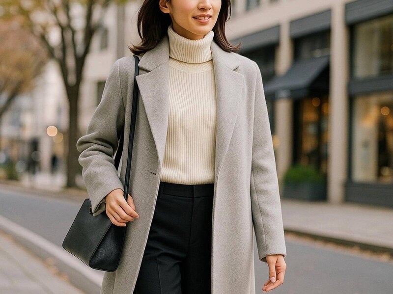 40代からの「モノトーン」は“明るめ配色”が鍵。重たく見せない上品アカ抜けコーデテク