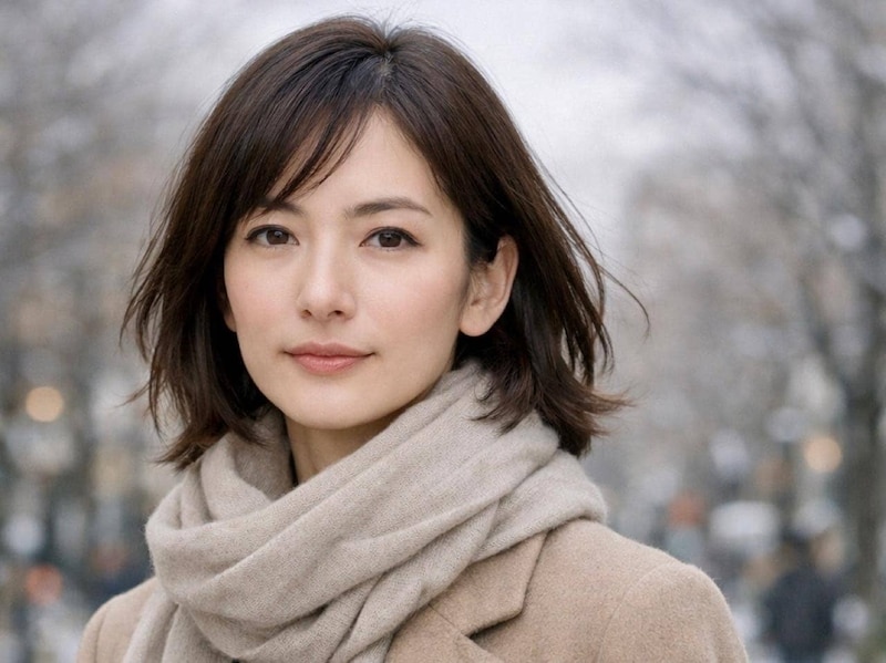 冬の首元が“もっさり見え”しない。コート＆マフラーと相性のいい「大人の冬ヘアの整え方」