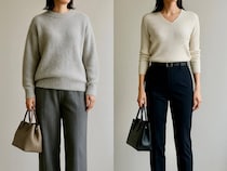 ニットを着ると“太って見える”問題。40代から見直すべき「ほっそりシルエット」の作り方