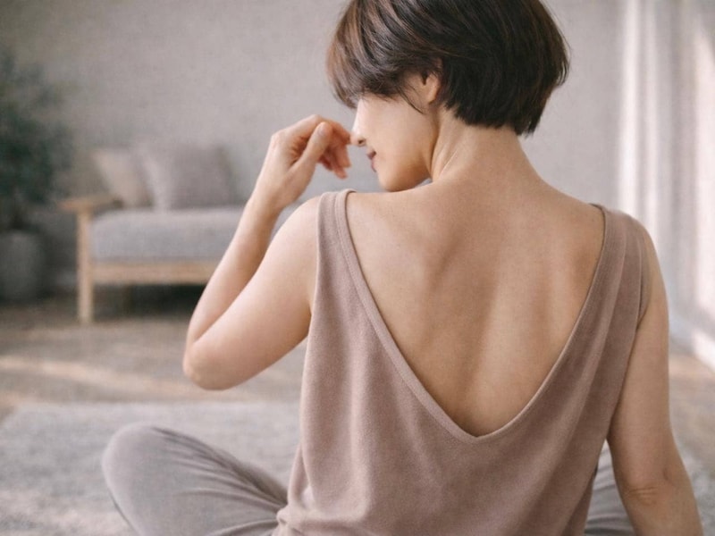 背中の印象は“呼吸”と“巡り”で変わる。１日１セット【後ろ姿を整える】簡単ポーズ