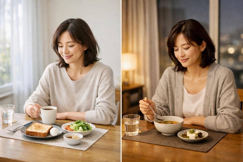 朝しっかり食べる vs 夜を軽くする、体重が落ちやすいのはどっち?