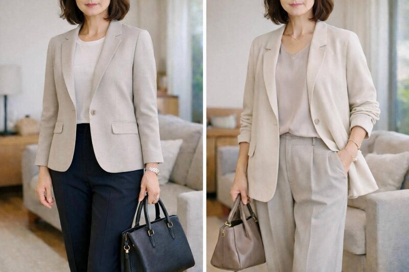 きちんと感はあるけど今っぽくない…。40代・50代の「ジャケット一択」コーデ問題