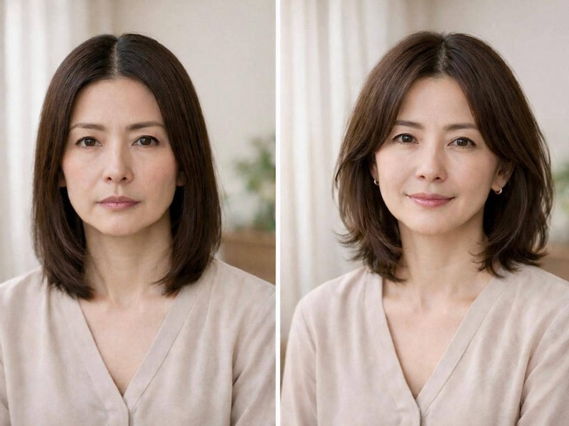 分け目くっきりは“おば見え”に直結？40代・50代「直線センターパート」が古く見える理由