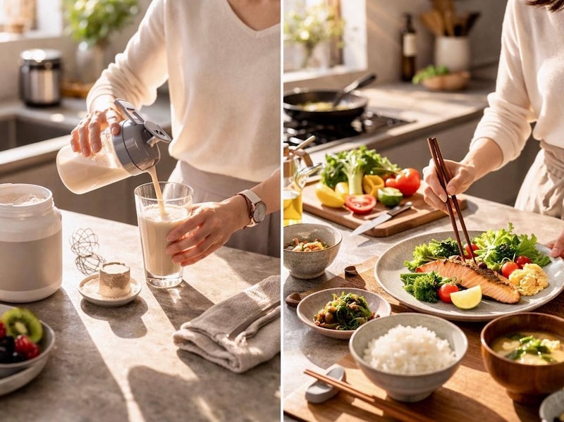 プロテインを取り入れる人 vs 普通の食事を整える人、体づくりに効くのはどっち？