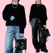 【１万円未満】重見え黒コーデを即刷新！40代・50代がアカ抜ける“技あり配色ニット”