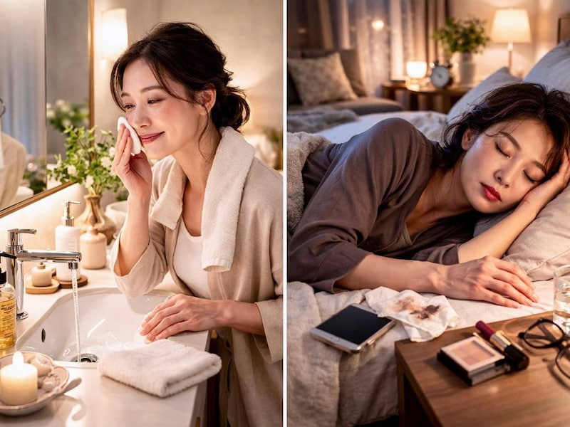 毎日メイクをきちんと落とす人 vs たまにそのまま寝てしまう人、肌に差は出る？