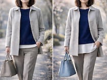 レイヤードが野暮ったく見える原因は“裾の見せ方”。40代・50代が整える重ね方の基本