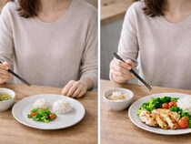 食事量を減らす人 vs タンパク質を増やす人、体型が変わりやすいのは？