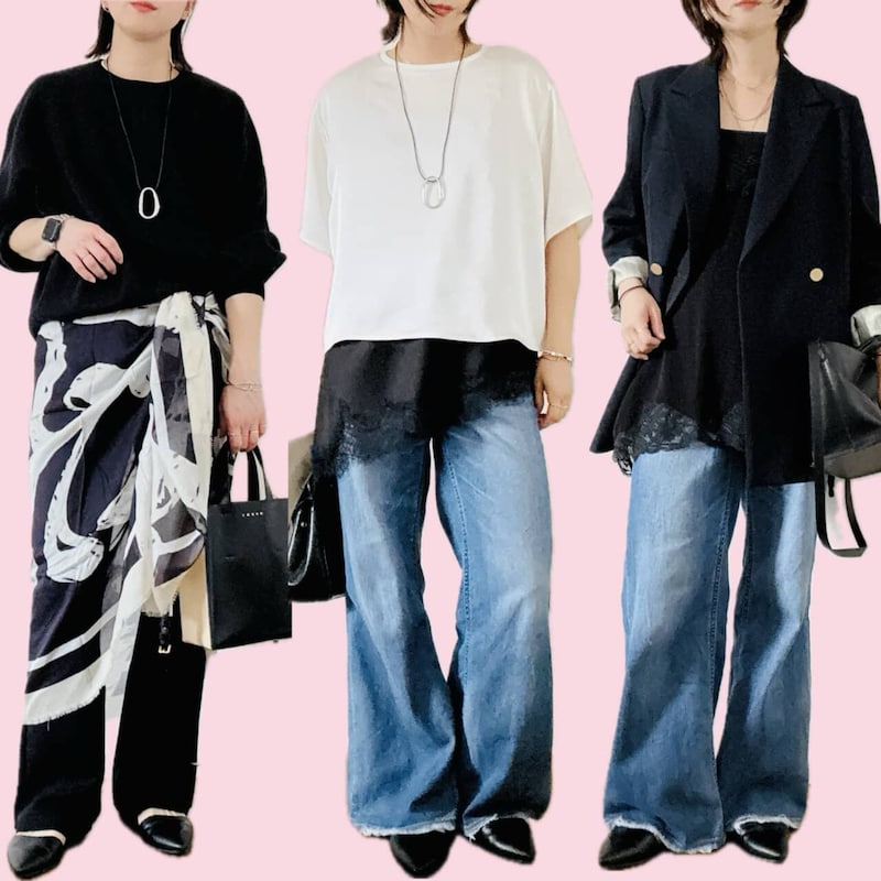 なんとなく地味見えしてない？40代の春コーデは“レース＆スカーフ”で一気に今っぽく更新