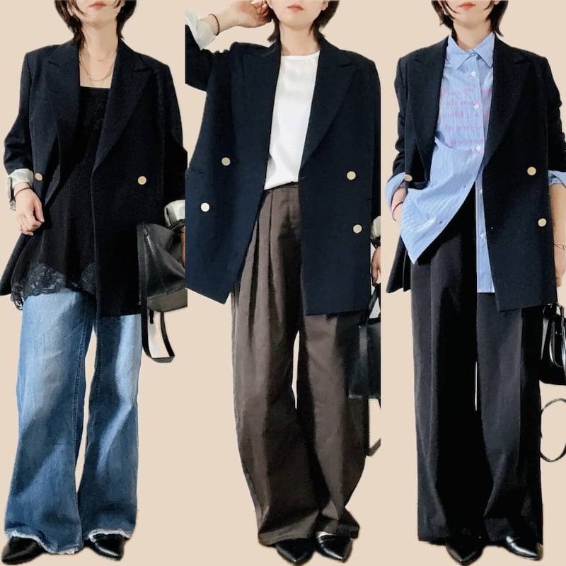 そのネイビージャケット“地味見え”してない？40代・50代が見直すべき「春インナー」の正解