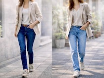 今っぽく見える人はここが違う。大人のデニムは“細すぎないシルエット”が正解