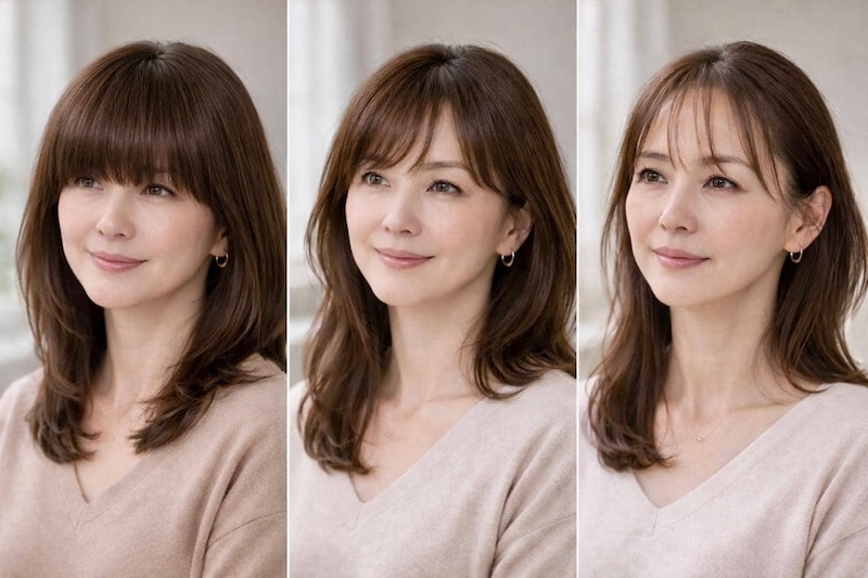 若見えする人は“前髪が極端すぎない”。40代・50代が迷いやすい「前髪バランス」の正解