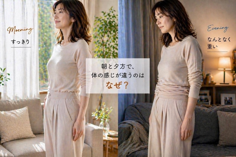 夕方になると体がなんとなく重い…。40代以降、朝と夕方で“体型が違って見える”理由