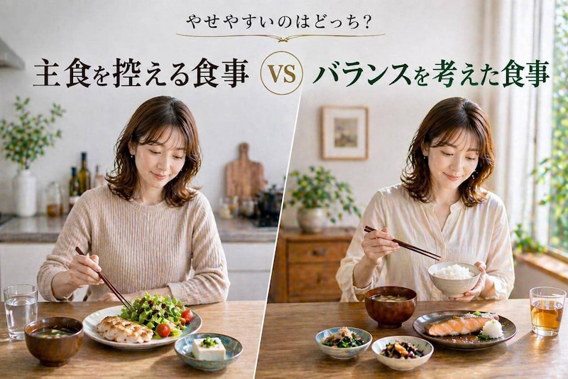 主食を控えるvsバランスで整える、やせやすいのはどっち？大人世代の食事の正解