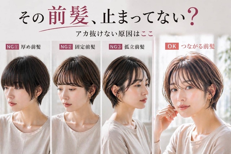 なぜかアカ抜けない原因は“前髪”かも。ショートヘア、大人世代の見直しポイント