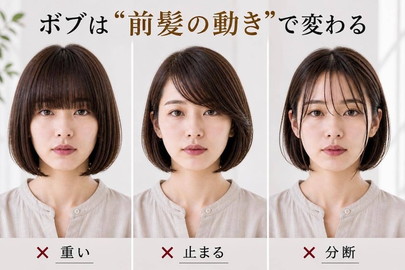 なぜかアカ抜けない原因は“前髪”かも。定番人気「ボブ」、大人世代の見直しポイント