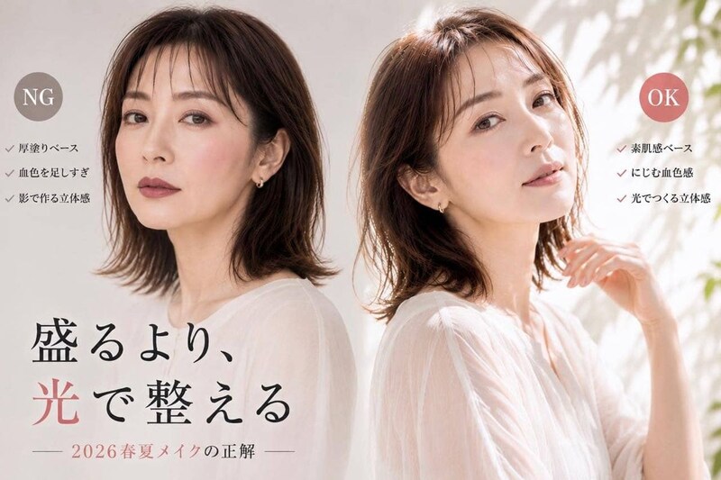 おしゃれのつもりが“おば見え”。2026春夏、大人世代が見直したい「今っぽメイク」３つのポイント
