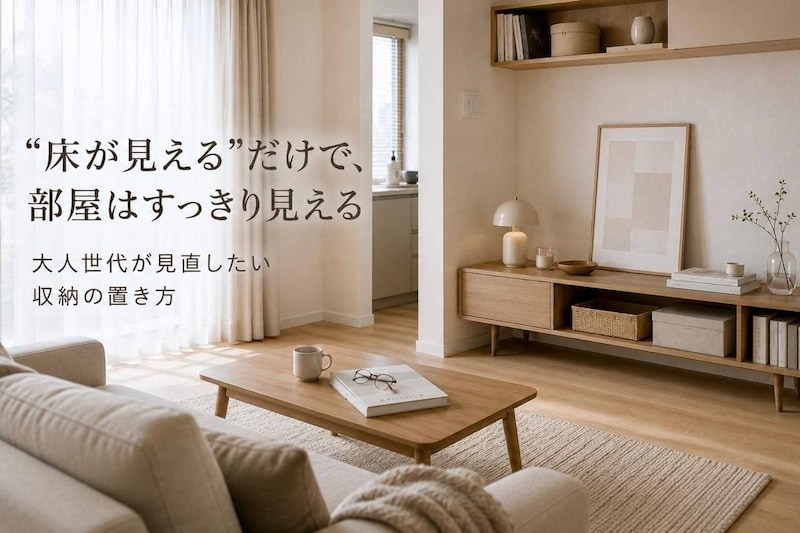 生活感を隠してすっきり見え。大人のリビングで見直したい“収納の置き方”