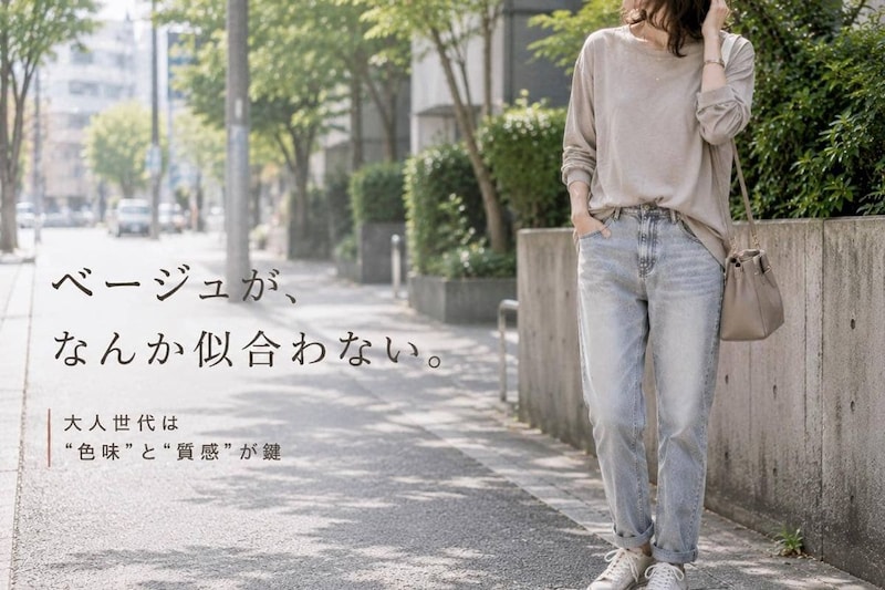 ベージュを着ると顔がぼやける…。40代・50代が失敗しにくい“ベージュの選び方”