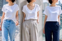 なぜか白Tシャツが部屋着っぽく見える…。40代・50代が見直したい“ネックライン”