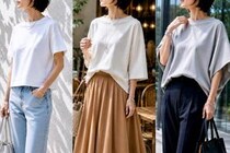 【40代・50代】おしゃれな人は“ハリ感のあるカットソー”を選ぶ。初夏コーデの正解