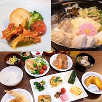 夜は旬の和会席。朝食バイキングは東北のご当地グルメが盛りだくさん。【鳴子温泉 湯元 吉祥】