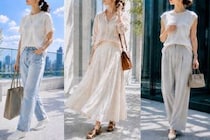 おしゃれな大人は“白系ニュアンスカラー”の使い方が上手。夏コーデを格上げする３つのコツ