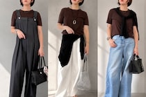 990円なのに高見え！【GU】大人の夏コーデは「ブラウンのシアーT」が正解。ラクなのにきちんと見える着回し３選